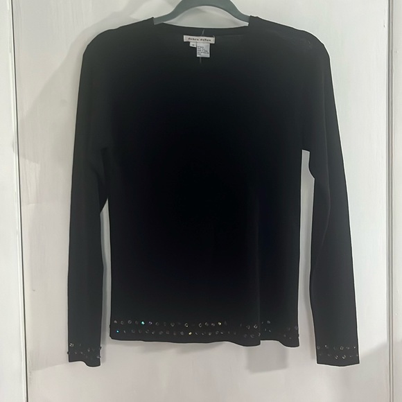 Black Silk Lined Debra Deroo Blouse - Picture 1 of 7